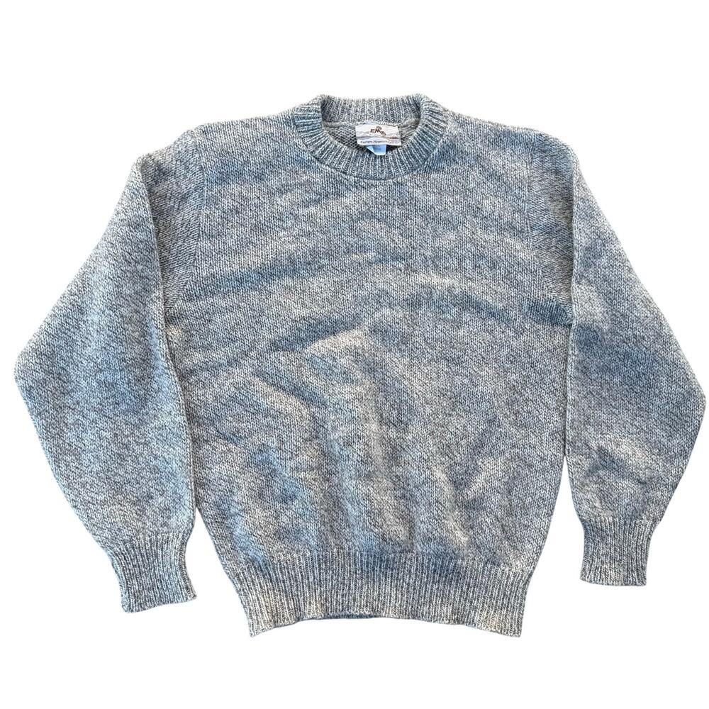 VGT Eastern Mountain Sports Sweater Men Small Beige Fisherman EMS Wool Blend USA